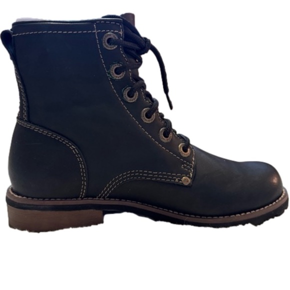 Sketchers Women’s Black Boots Size 7.5 Lace Up White Stitching NEW - Picture 8 of 13